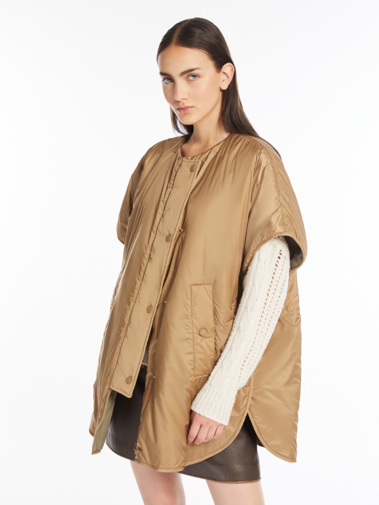 Water-repellent reversible canvas cape - CAMEL - Weekend Max Mara