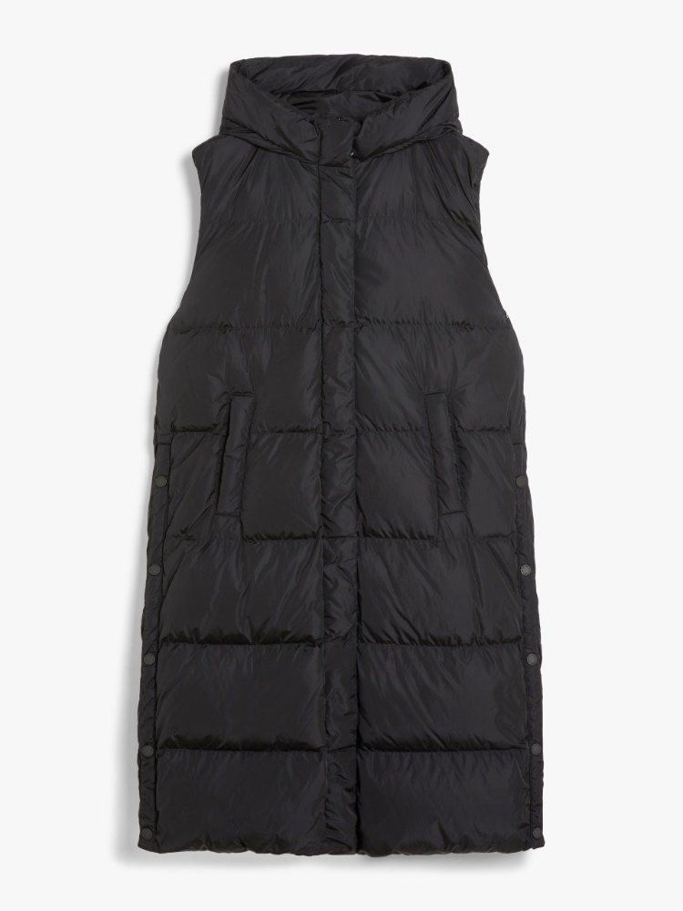 Long water-repellent taffeta gilet - BLACK - Weekend Max Mara