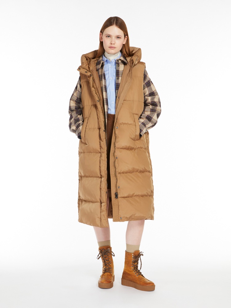 Long water-repellent taffeta gilet - CAMEL - Weekend Max Mara - 2