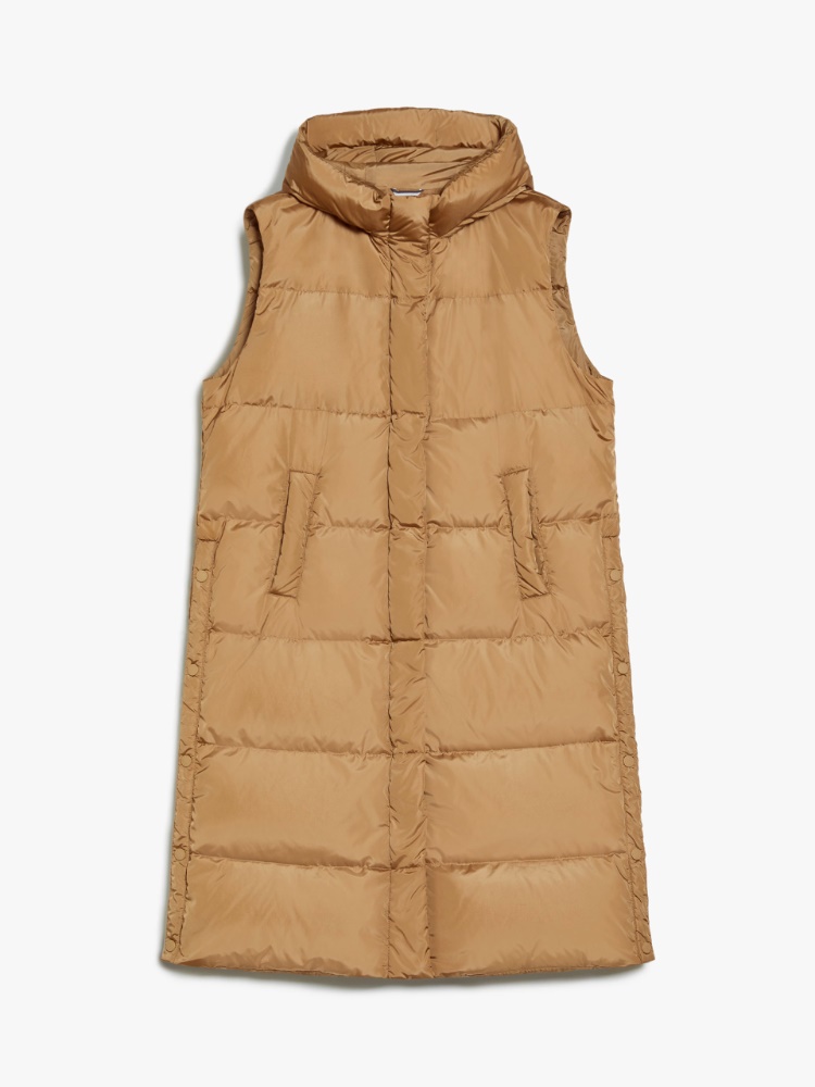 Long water-repellent taffeta gilet - CAMEL - Weekend Max Mara