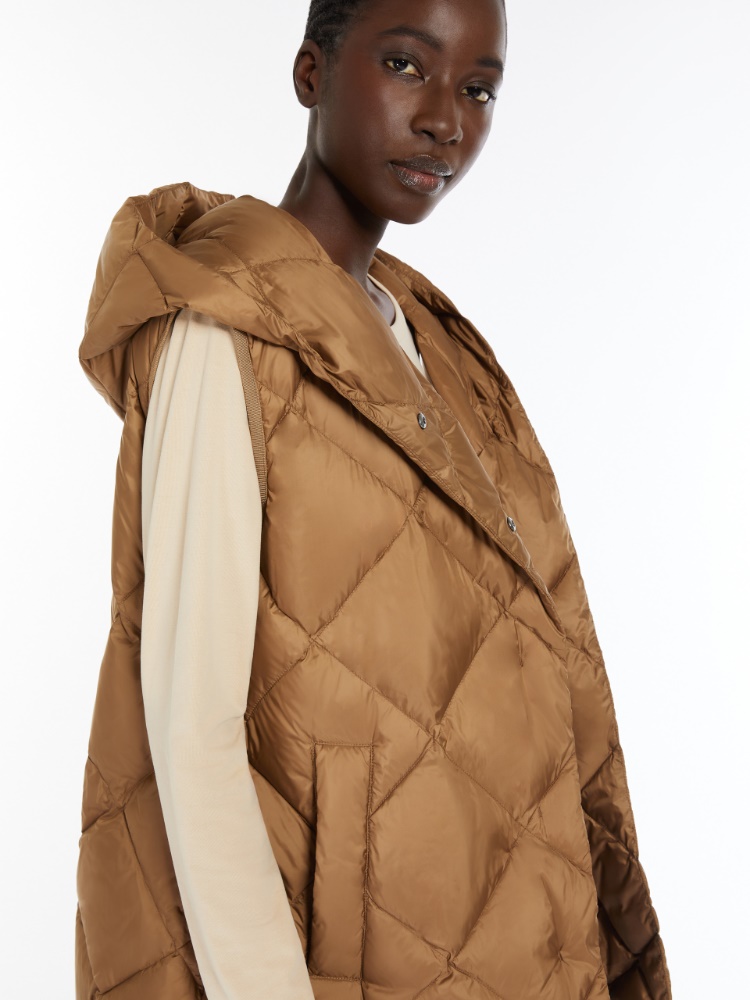 Quilted technical fabric gilet - HAZELNUT BROWN - Weekend Max Mara