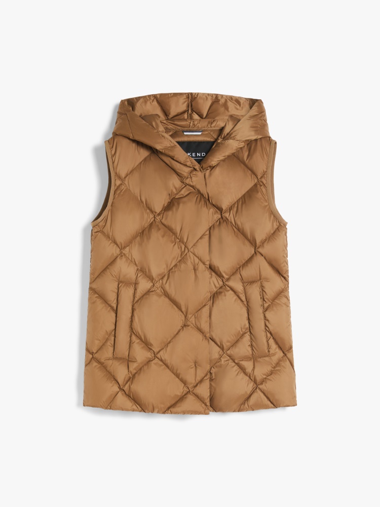 Quilted technical fabric gilet - HAZELNUT BROWN - Weekend Max Mara