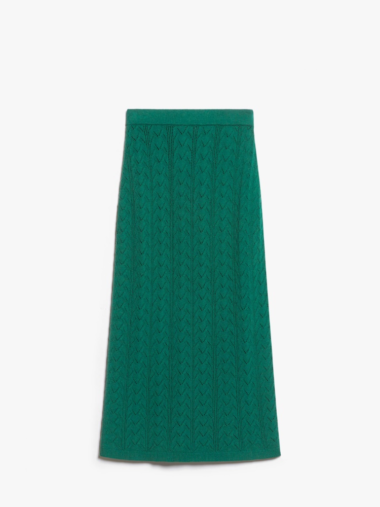 Crochet-knit cotton yarn skirt - GREEN - Weekend Max Mara - 2