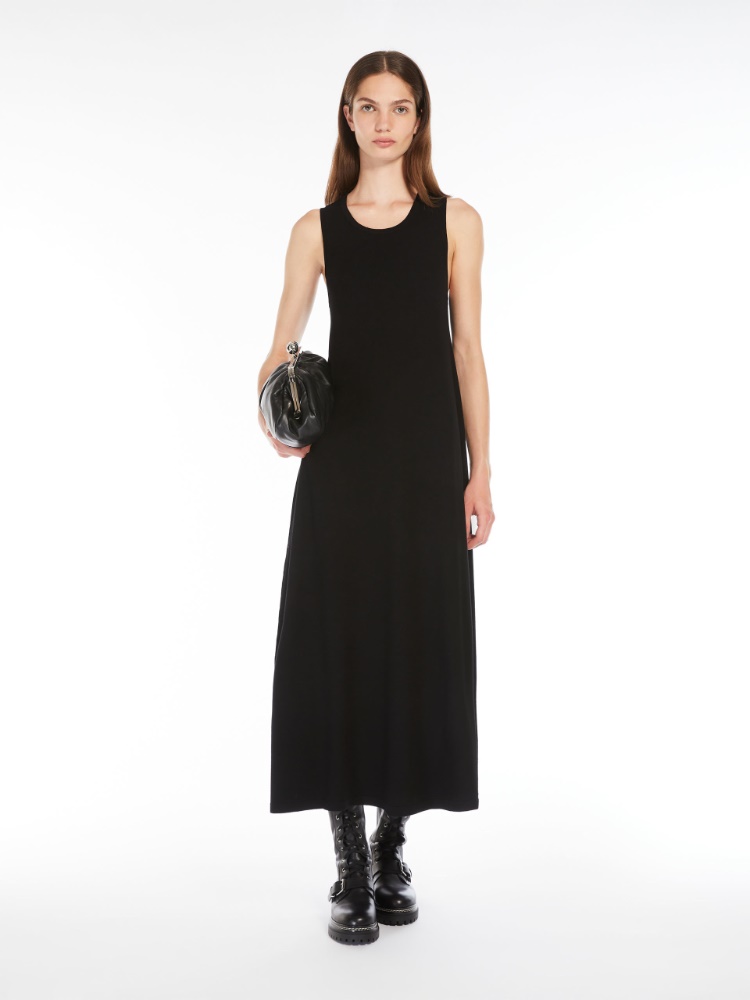 Sleeveless stretch viscose dress - BLACK - Weekend Max Mara