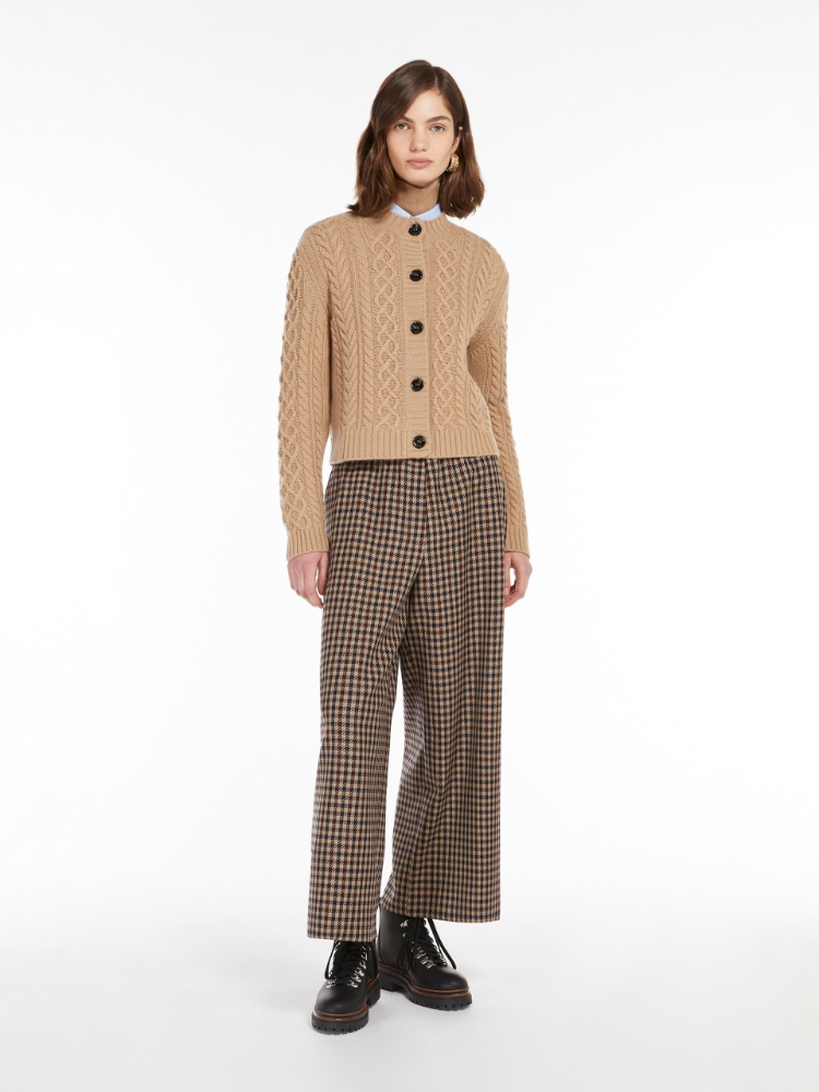 Cable-knit wool cardigan - CAMEL - Weekend Max Mara - 2