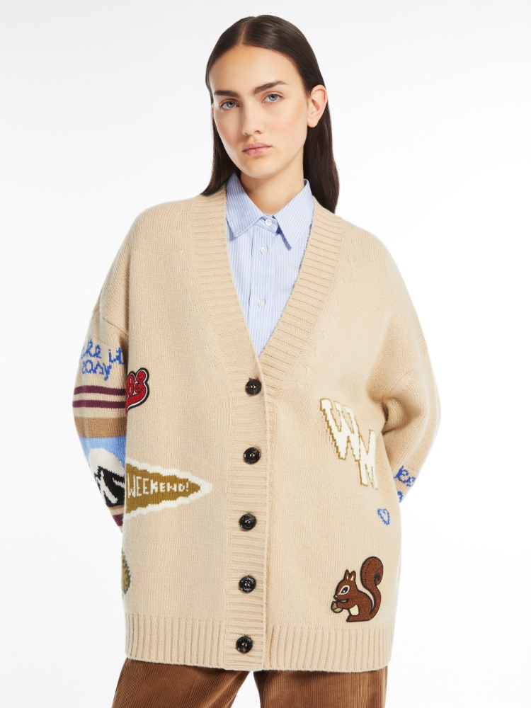 Inlay-detail wool cardigan -  - Weekend Max Mara