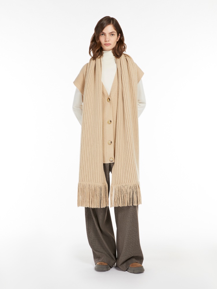 Wool knit fabric gilet - SAND - Weekend Max Mara - 2