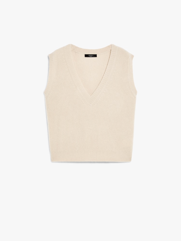 Cashmere yarn gilet - SAND - Weekend Max Mara