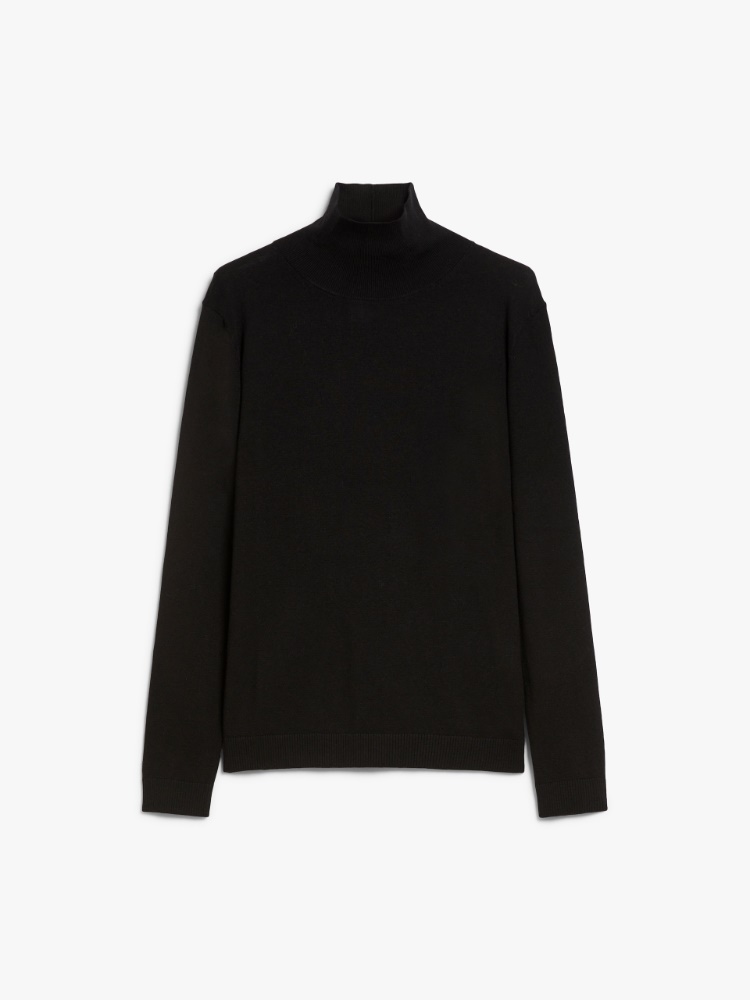 Silk and wool polo-neck sweater - BLACK - Weekend Max Mara