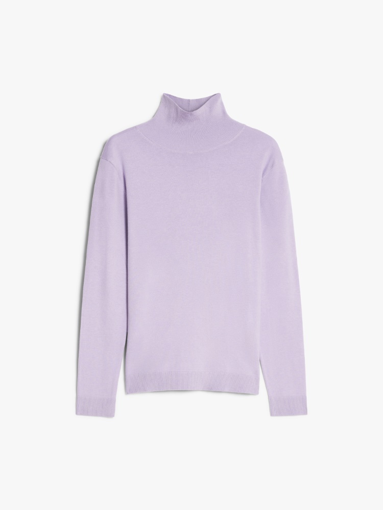 Silk and wool polo-neck sweater - LILAC - Weekend Max Mara