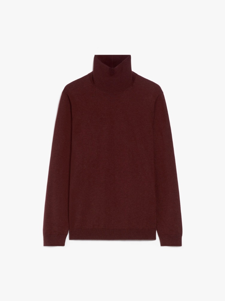 Silk and wool polo-neck sweater - WINE-COLOURED - Weekend Max Mara - 2