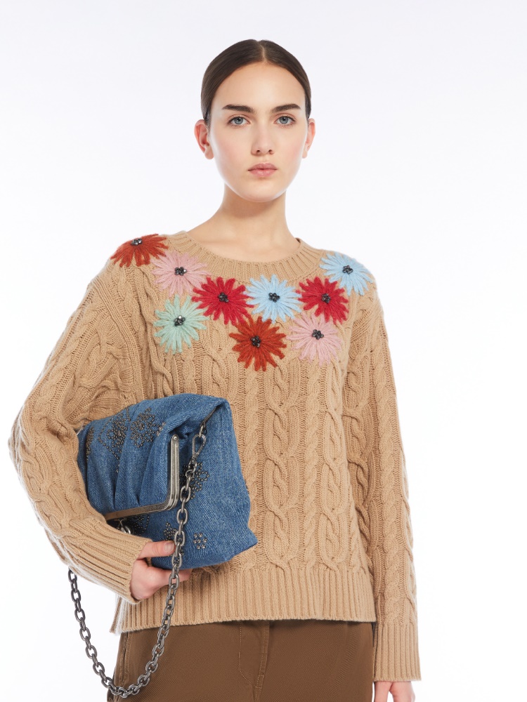 Embroidered wool sweater - CAMEL - Weekend Max Mara