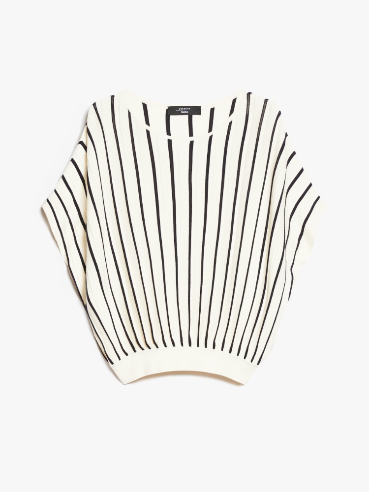 Pleated stretch viscose sweater - NAVY - Weekend Max Mara - 2