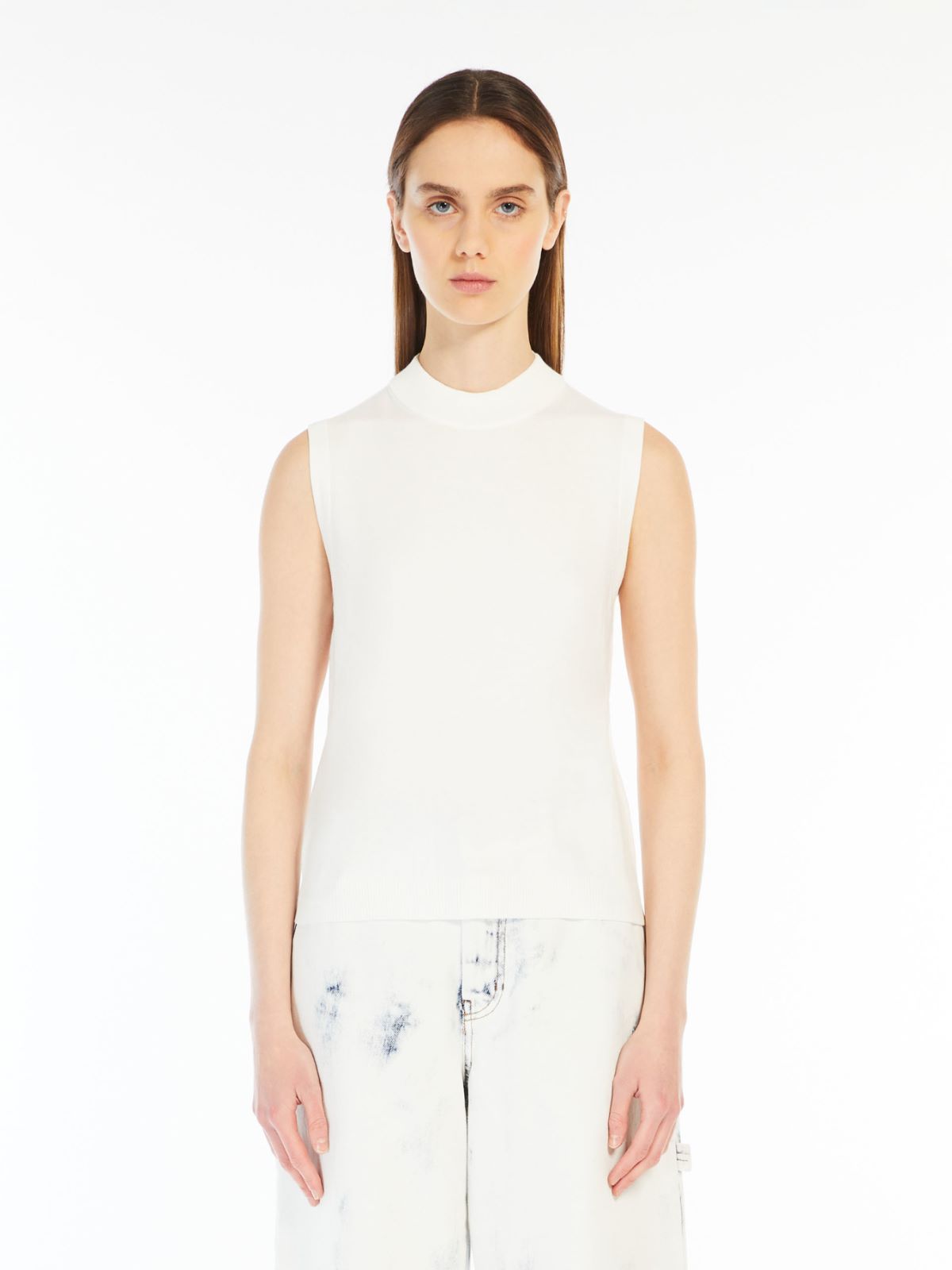 Stretch viscose top, white | Weekend Max Mara