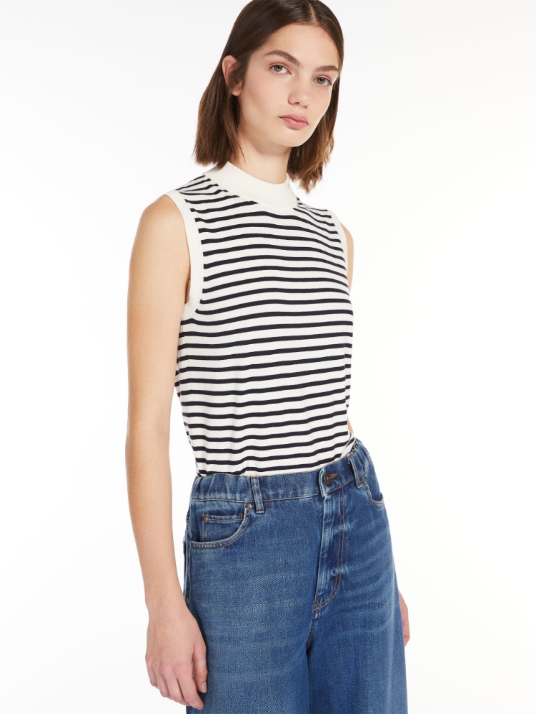 Stretch viscose top - NAVY - Weekend Max Mara