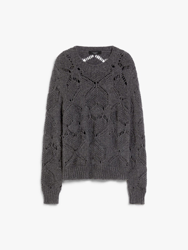 Open-knit wool-blend sweater - DARK GREY - Weekend Max Mara