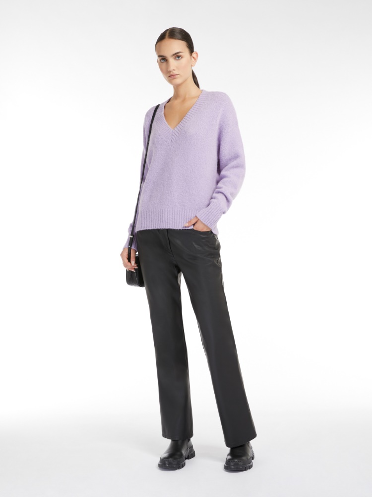 Alpaca and cotton V-neck sweater - LILAC - Weekend Max Mara - 2