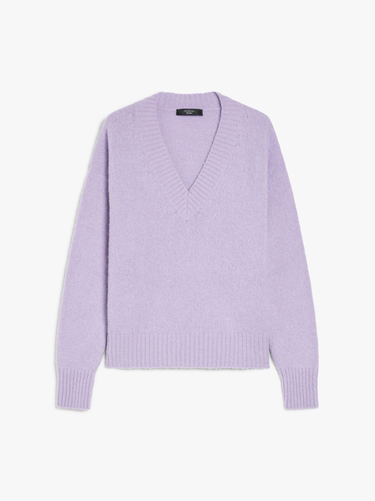 Alpaca and cotton V-neck sweater - LILAC - Weekend Max Mara