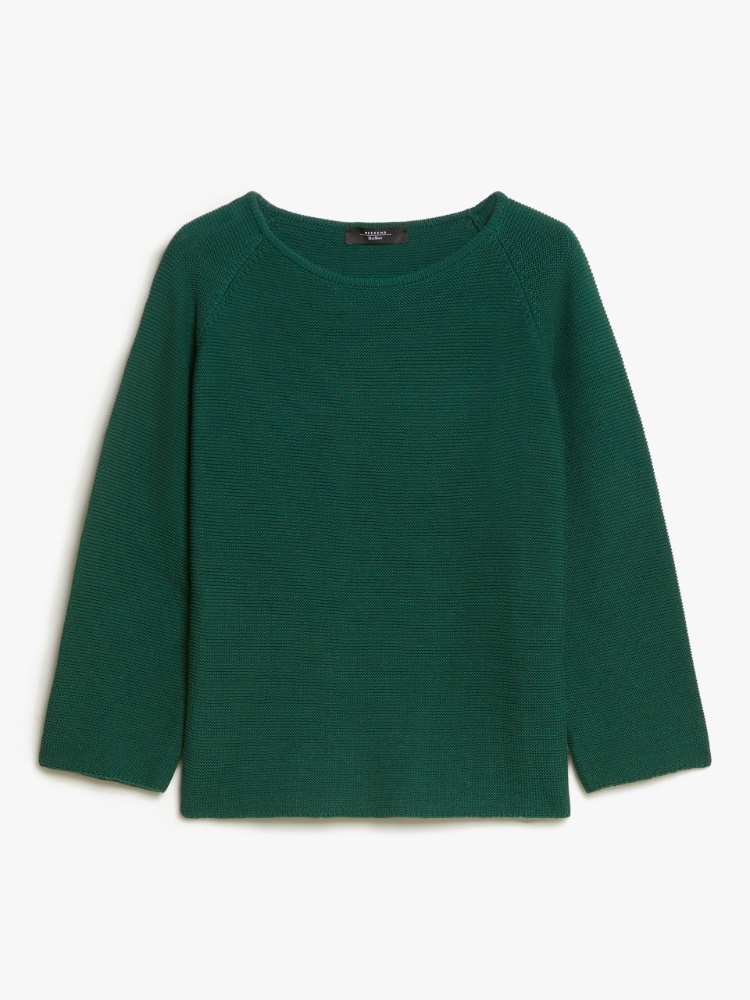 Relaxed-fit cotton yarn sweater - GREEN - Weekend Max Mara