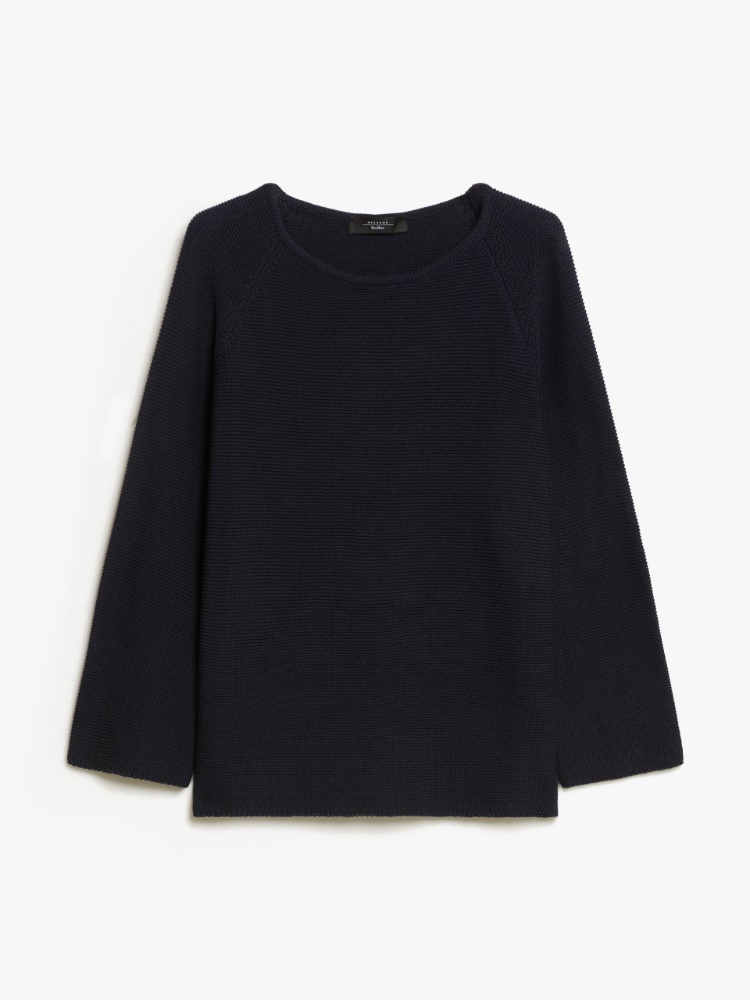 Relaxed-fit cotton yarn sweater - NAVY - Weekend Max Mara