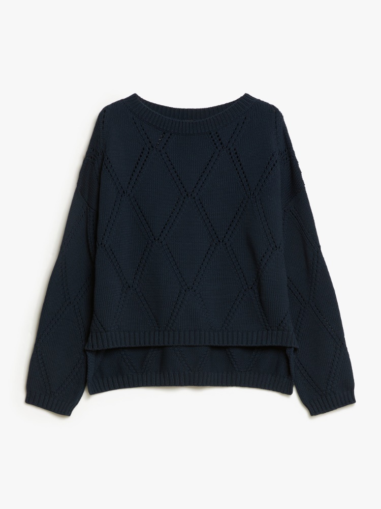 Oversized diamond-knit cotton sweater -  - Weekend Max Mara - 2