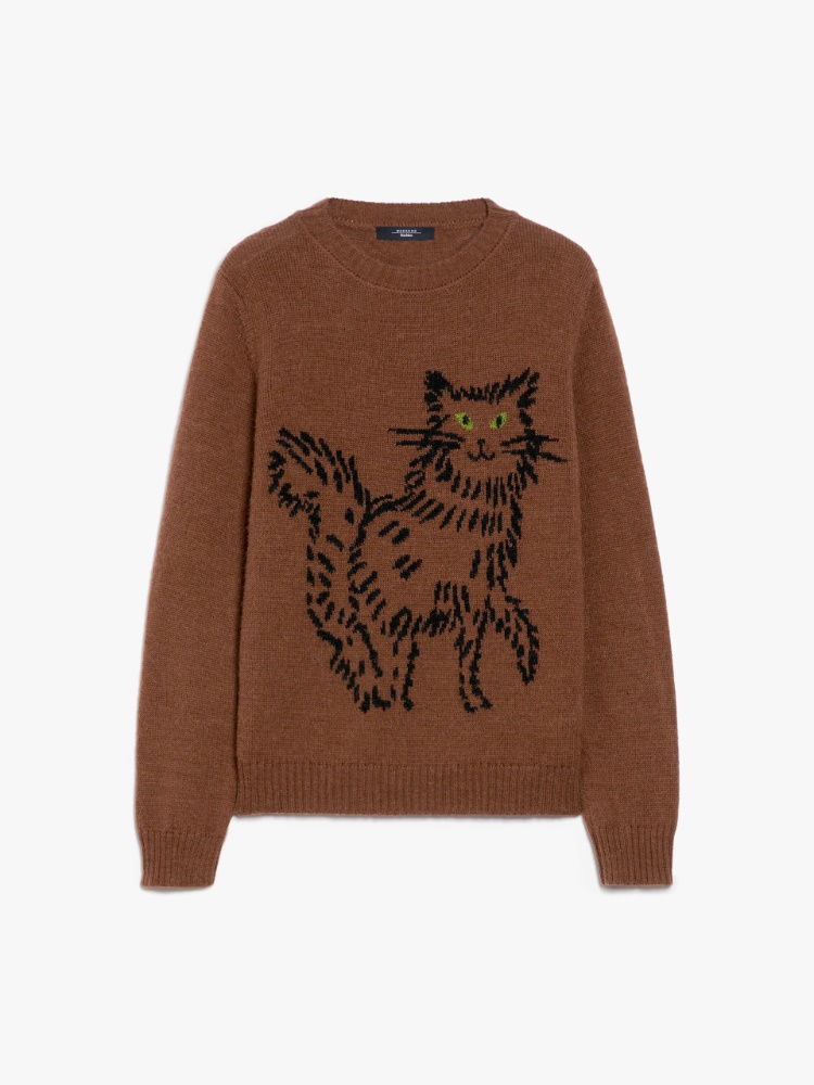 Inlaid alpaca and wool sweater - BROWN - Weekend Max Mara