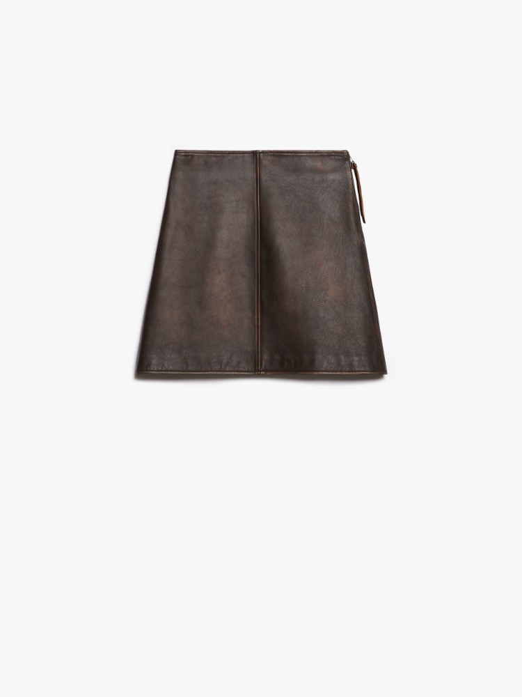 Leather mini skirt - DARK BOWN - Weekend Max Mara - 2