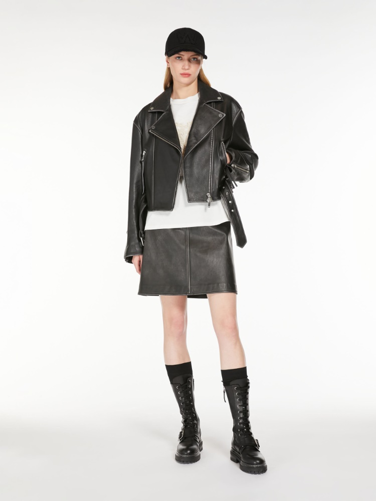 Leather mini skirt - BLACK - Weekend Max Mara - 2