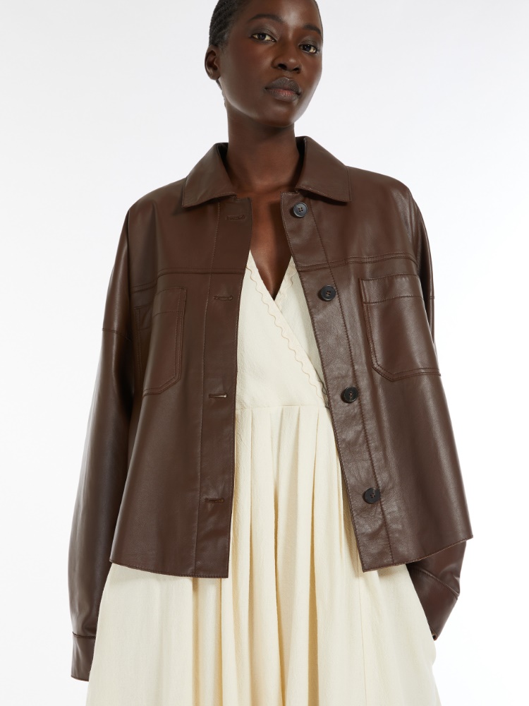 Nappa leather workwear jacket - TOBACCO - Weekend Max Mara