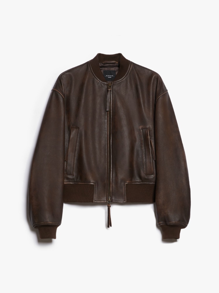 Nappa leather bomber jacket - DARK BOWN - Weekend Max Mara - 2