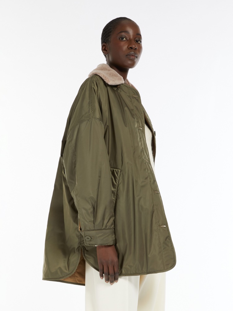 Reversible water-repellent canvas down jacket - KAKI - Weekend Max Mara