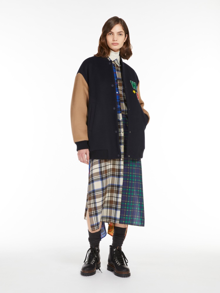 Wool padded bomber jacket - NAVY - Weekend Max Mara