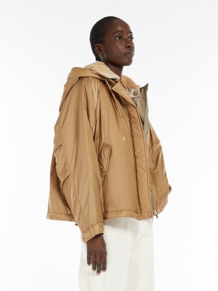 Reversible water-repellent canvas windbreaker - CAMEL - Weekend Max Mara