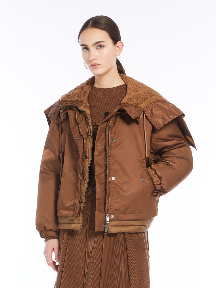 Water-repellent twill parka - TOBACCO - Weekend Max Mara