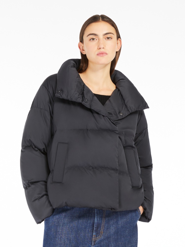 Water-repellent satin down jacket - BLACK - Weekend Max Mara