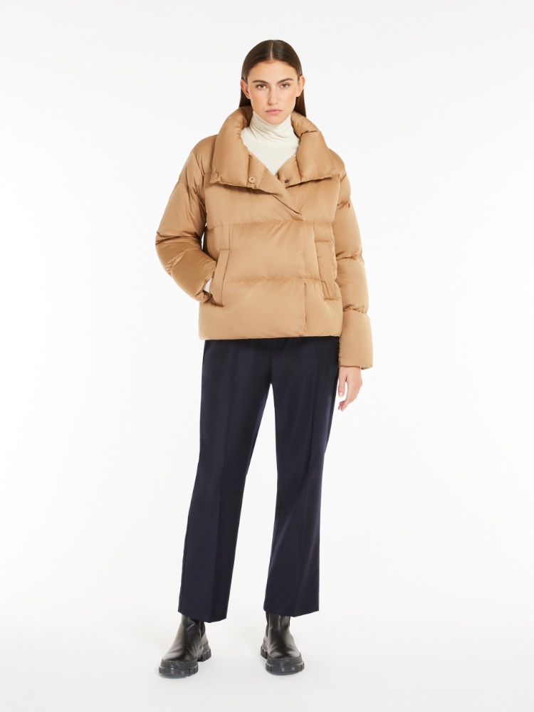 Water-repellent satin down jacket - CAMEL - Weekend Max Mara