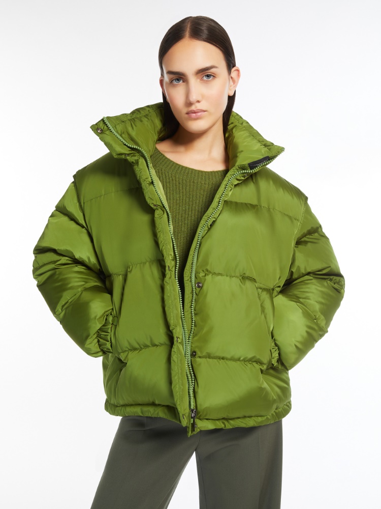 Water-repellent taffeta cropped bomber jacket - GREEN - Weekend Max Mara