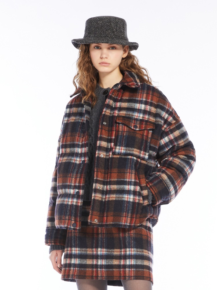 Chequered flannel down jacket - ORANGE - Weekend Max Mara