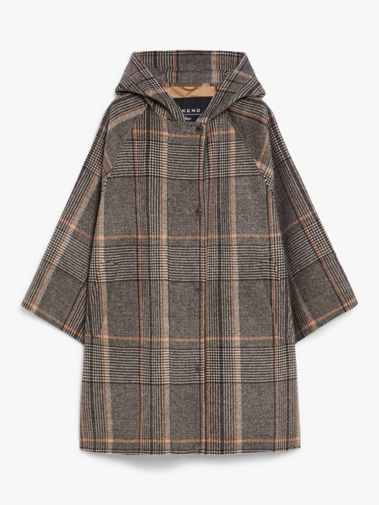 Chequered wool and water-repellent canvas coat - BLACK - Weekend Max Mara - 2