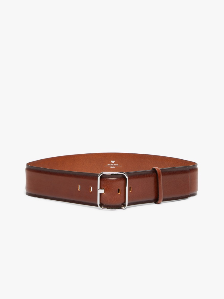 High-waist leather belt -  - Weekend Max Mara