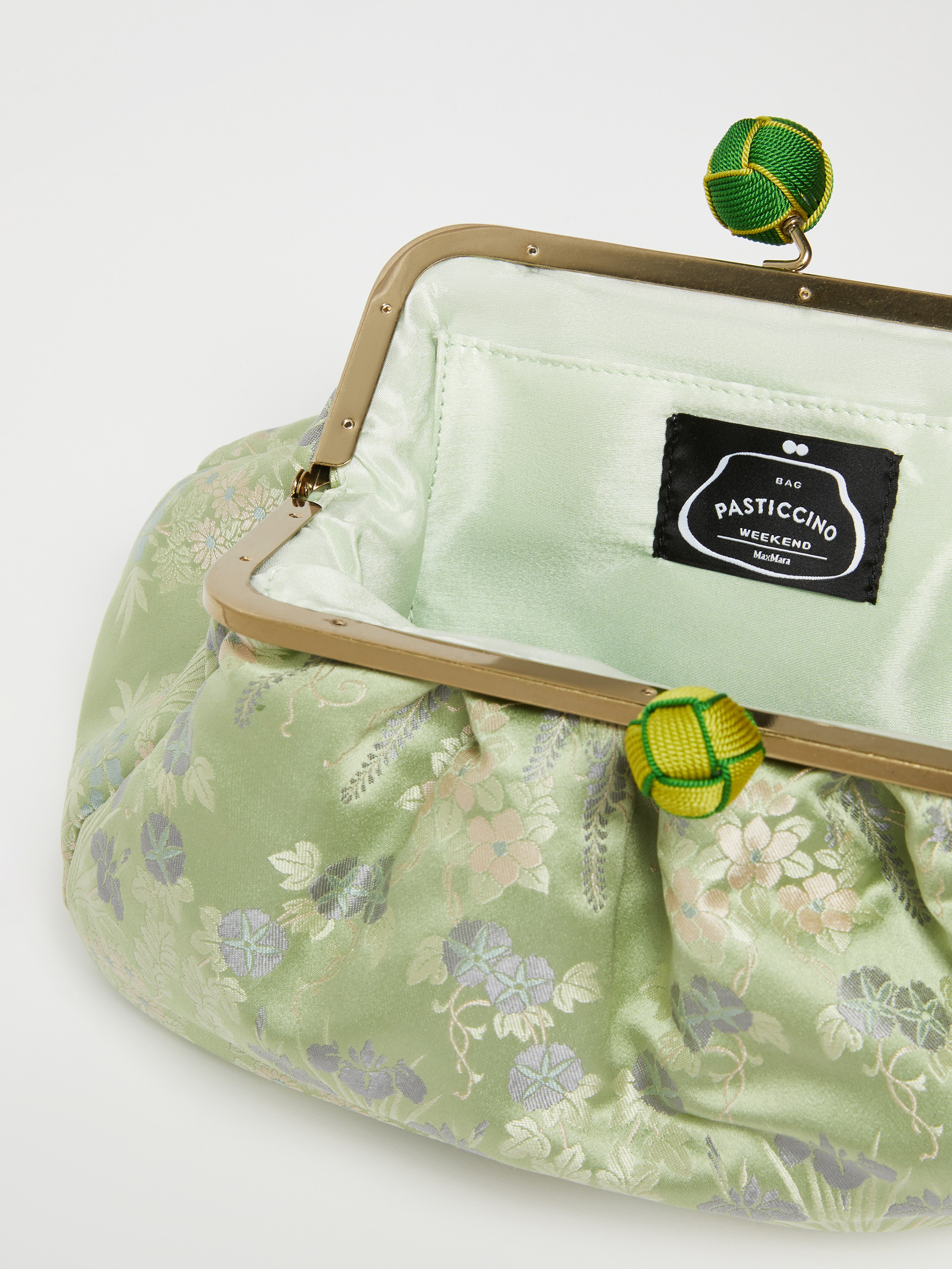 Medium jacquard silk Pasticcino Bag - OLIVE GREEN - Weekend Max Mara - 6