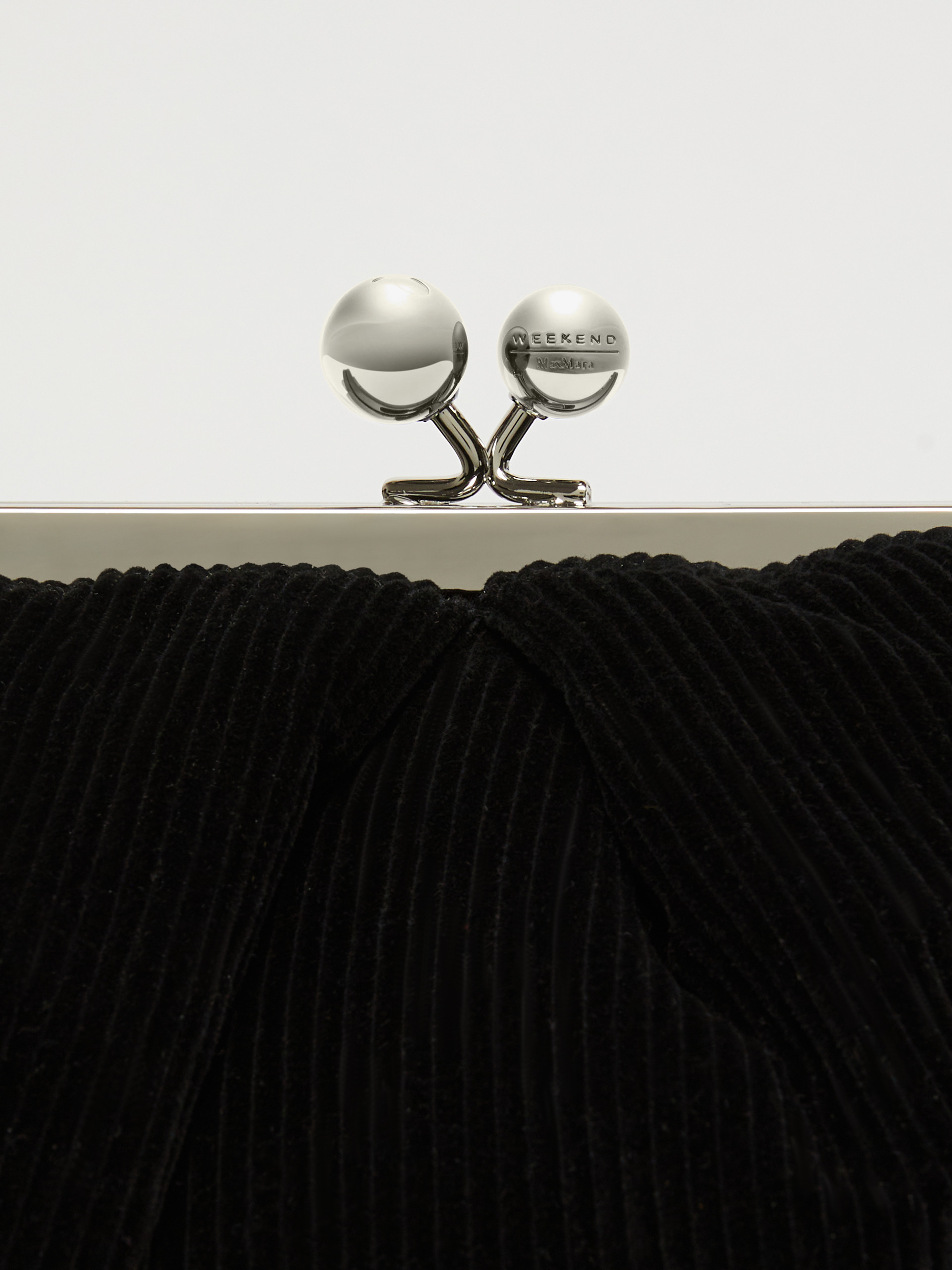 Large velvet Pasticcino Bag - BLACK - Weekend Max Mara - 5