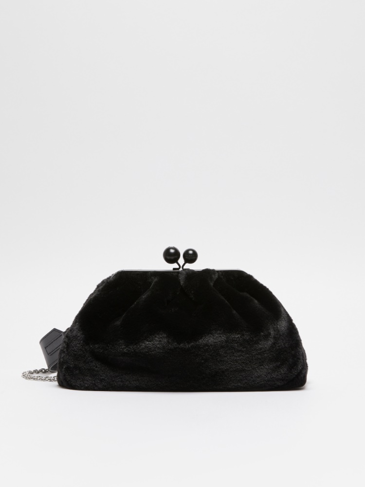 Medium furry fabric Pasticcino Bag - BLACK - Weekend Max Mara