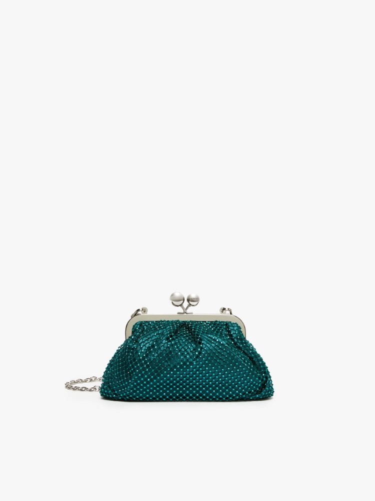 Small Pasticcino Bag in mesh and rhinestones - EMERALD - Weekend Max Mara