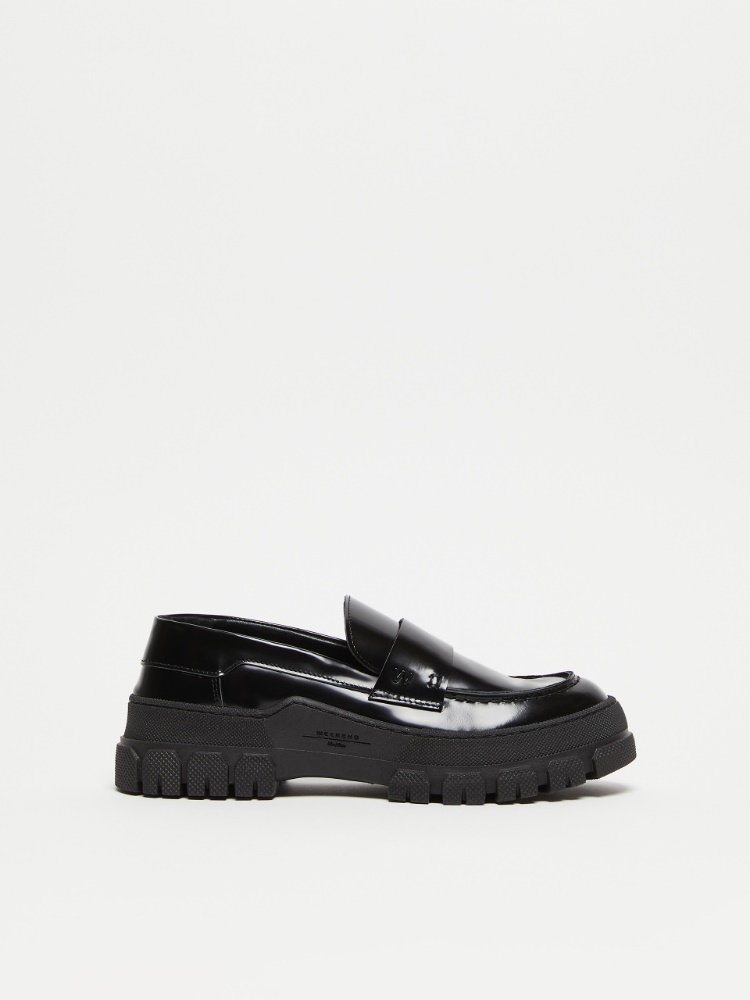 Leather moccasins - BLACK - Weekend Max Mara