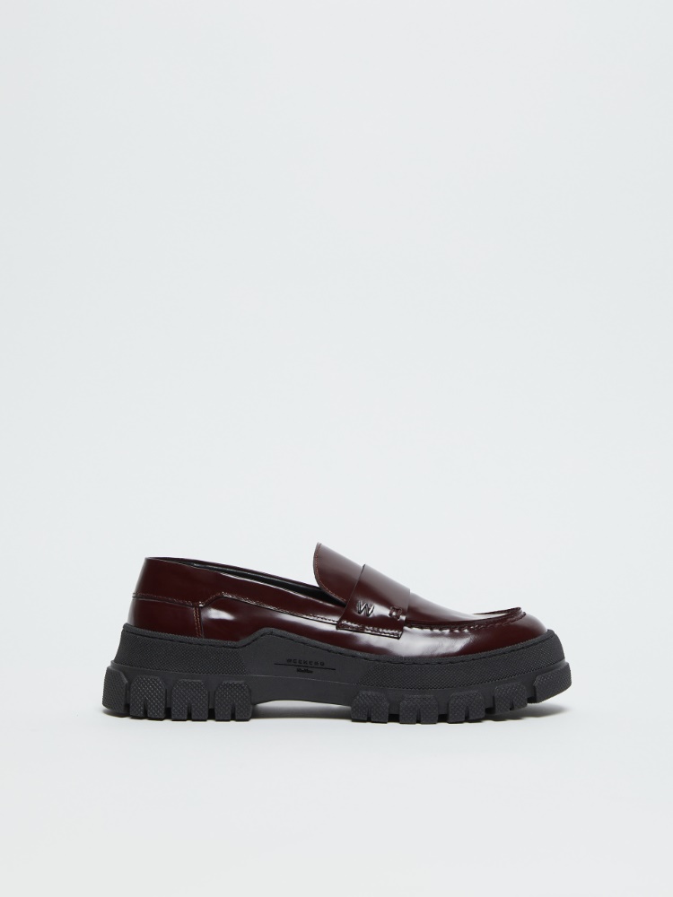 Leather moccasins - BORDEAUX - Weekend Max Mara