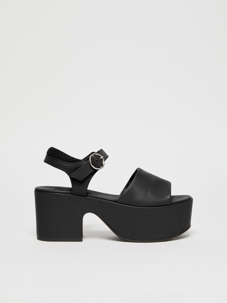 Glossy leather sandals - BLACK - Weekend Max Mara