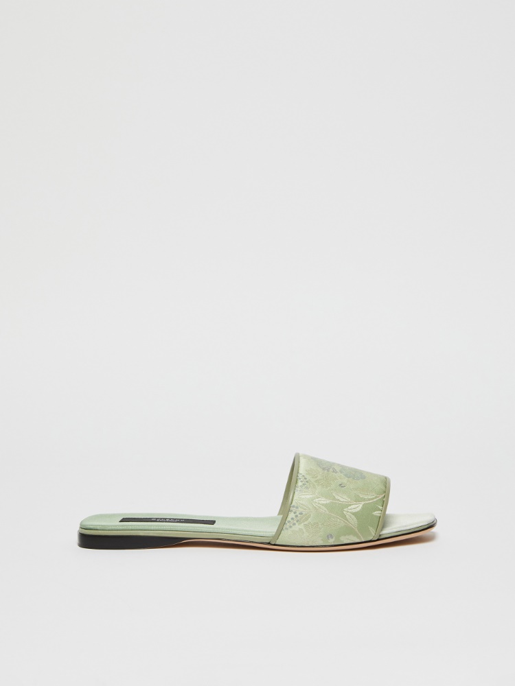 Flat jacquard silk sandals - OLIVE GREEN - Weekend Max Mara