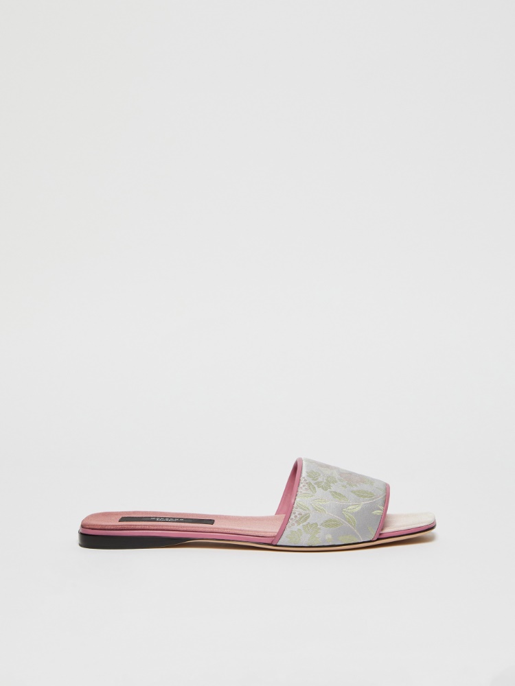 Flat jacquard silk sandals - LIGHT GREY - Weekend Max Mara