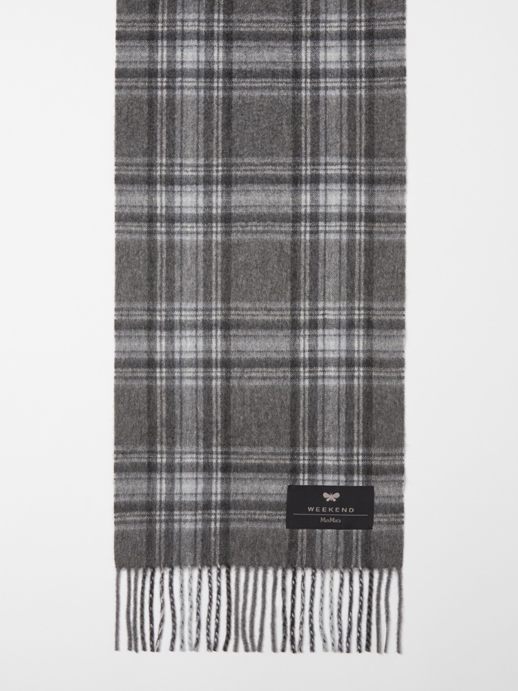 Tartan cashmere scarf - MEDIUM GREY - Weekend Max Mara